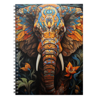 Cuaderno Animales En Arte Vitral Elefante Anteckningsbok