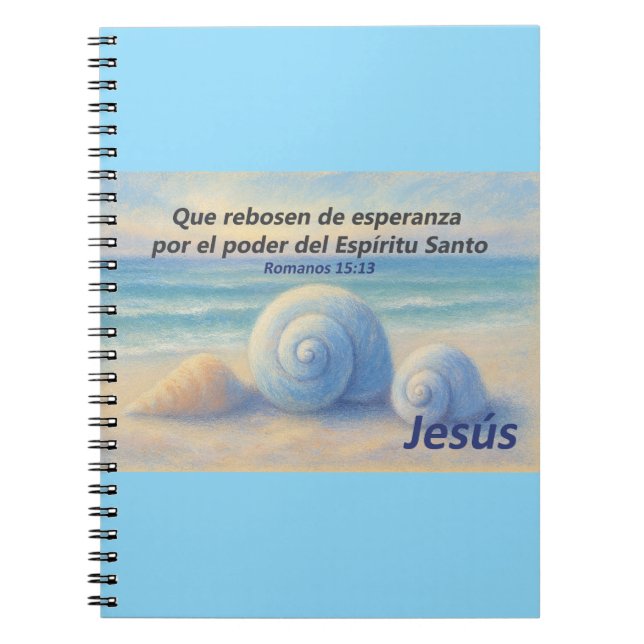 Cuaderno caracolas de Mar con Versículo Romanos Anteckningsbok (Framsidan)