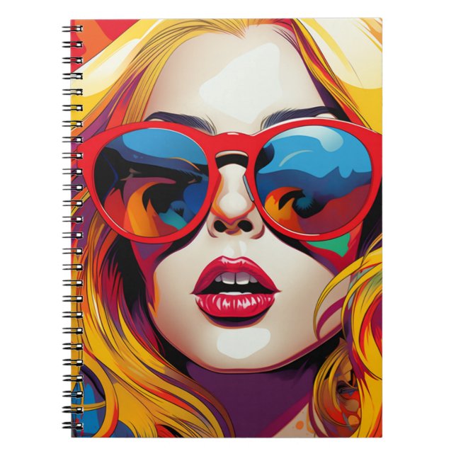 Cuaderno Comic Pop Art Girl Anteckningsbok (Framsidan)