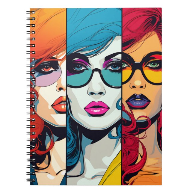 Cuaderno Comic Pop Art Girl Anteckningsbok (Framsidan)