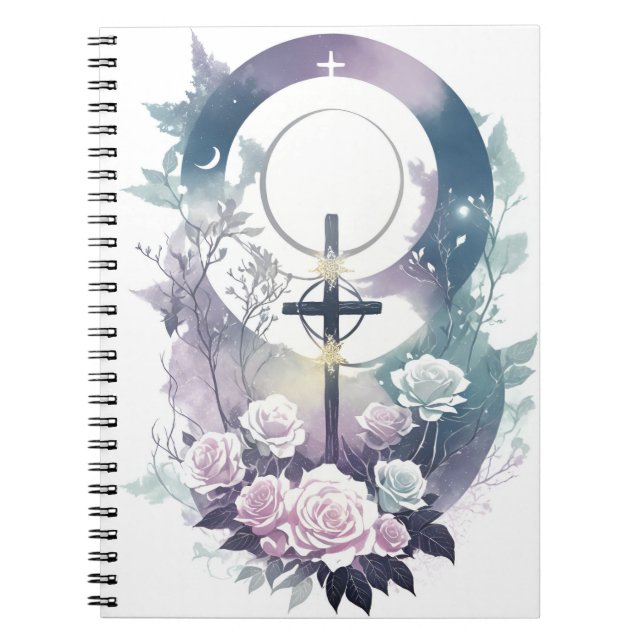 Cuaderno cross tattoo flower 34 anteckningsbok (Framsidan)