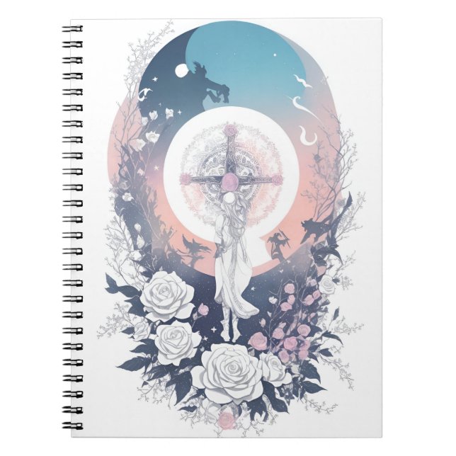 Cuaderno cross tattoo flower 35 anteckningsbok (Framsidan)