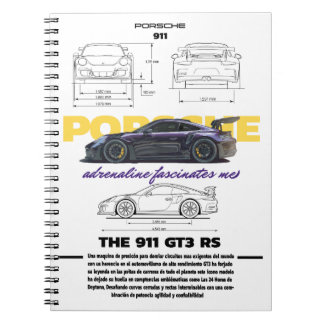 Cuaderno diseño Plantilla porsche  Anteckningsbok