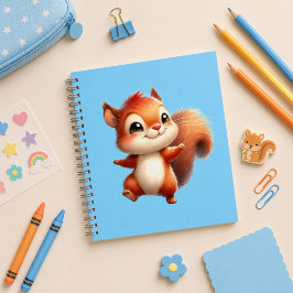 Cuaderno espiral con diseño de linda ardilla