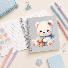 Cuaderno espiral con diseño de lindo osito