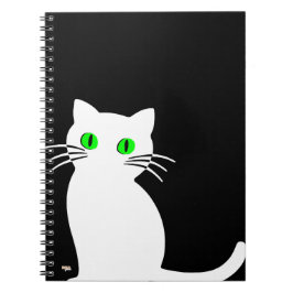 Cuaderno Glowing Eyes Black & White Cat Anteckningsbok