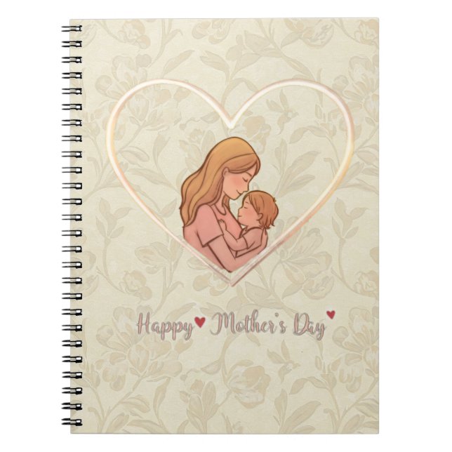 Cuaderno Happy Mother's Day Floral Anteckningsbok (Framsidan)