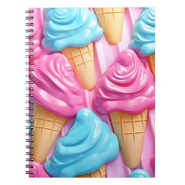 Cuaderno Ice Cream Kawaii Helados Anteckningsbok (Framsidan)