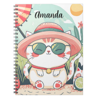 Cuaderno Kawaii Summer Cat Anteckningsbok
