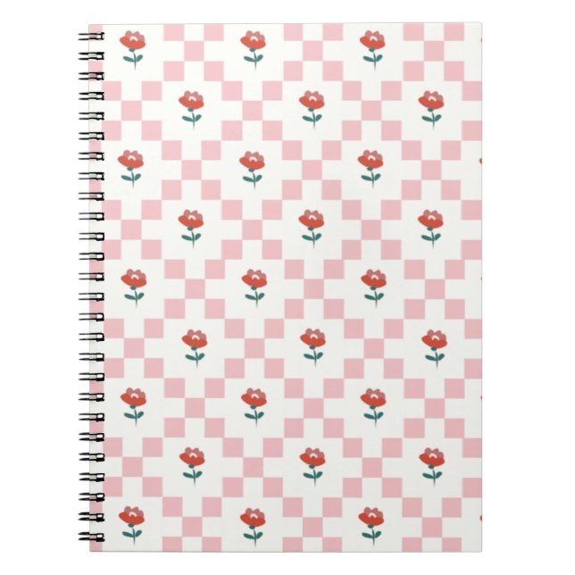 Cuadrillé en rosa anteckningsbok (Framsidan)