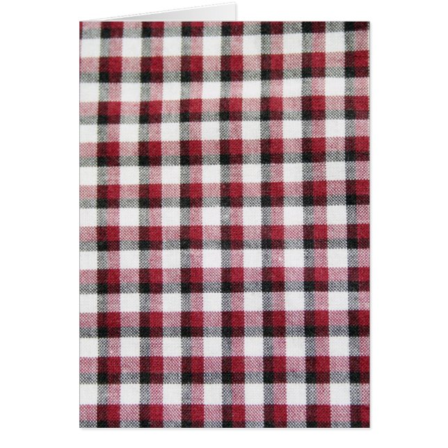 Cuadrille Röd Vit och Svart Stil Hälsningskort (Framsidan)