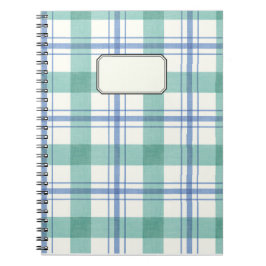 cuadros azules y verdes anteckningsbok