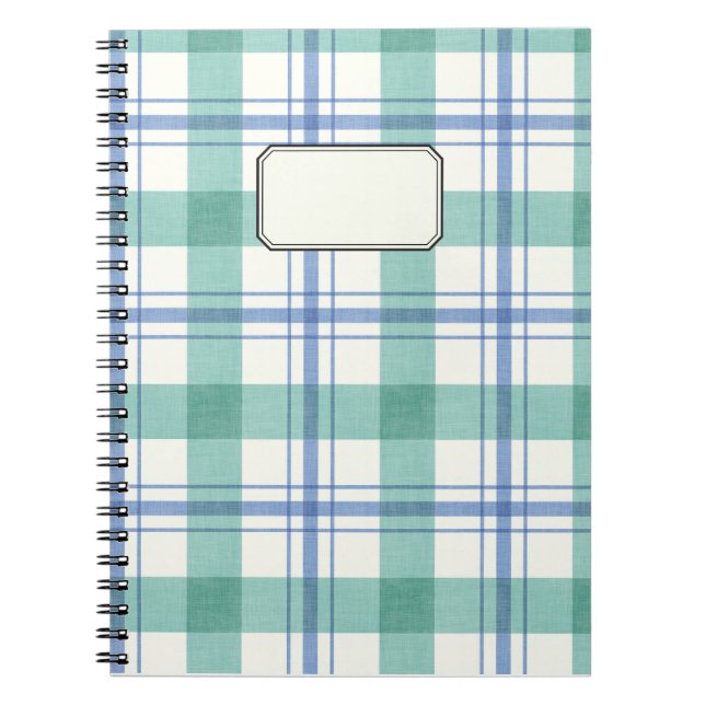 cuadros azules y verdes anteckningsbok (Framsidan)