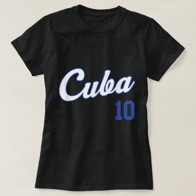 Cuba Baseball Remera Beisbol Cuban Jersey 10 T Shirt (Design framsida)