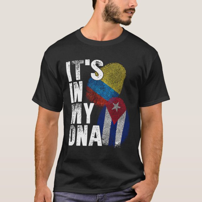Cuba Colombia It s In My DNA Colombian Pride Cuban T Shirt (Framsida)