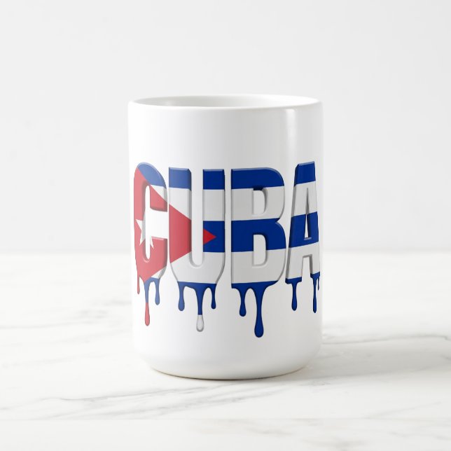 Cuba Drip Text | Karibisk flaggdesign | Fan  Kaffemugg (Center)