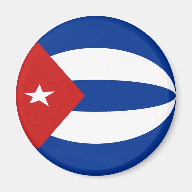 Cuba Fisheye Flagga Magnet (Framsidan)