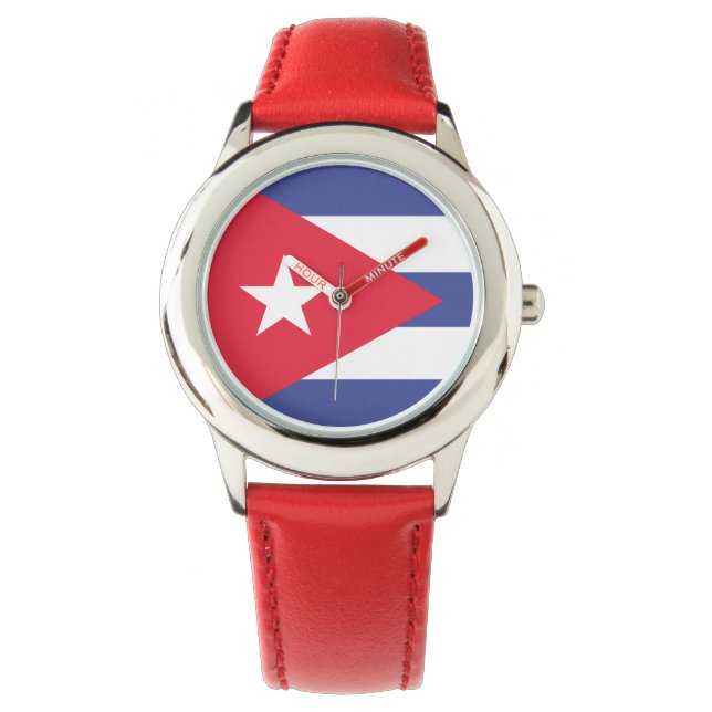 Cuba Flag Emblem Armbandsur (Framsida)