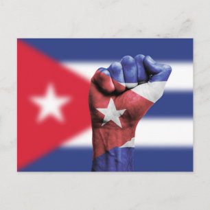 Cuba Flagga Fist Vykort