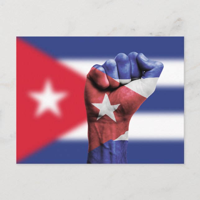 Cuba Flagga Fist Vykort (Framsida)