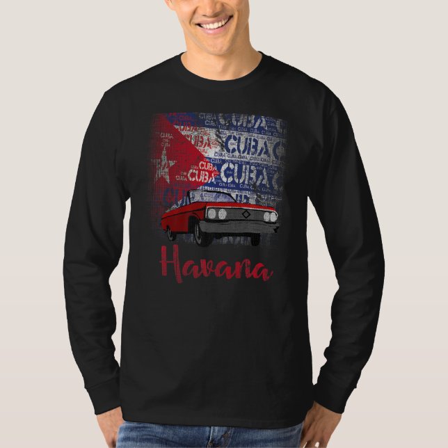 Cuba Flagga Havana Premium T Shirt (Framsida)