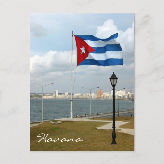 Cuba flagga havana vykort (Framsida)