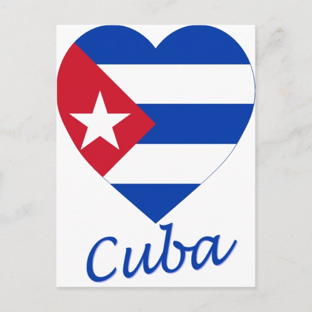 Cuba Flagga Heart Vykort (Framsida)