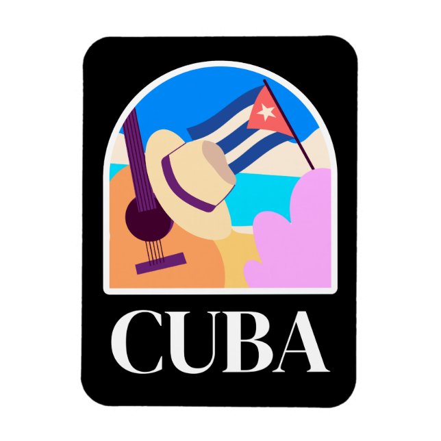 Cuba Flagga Salsa Vintage Magnet (Vertikal)