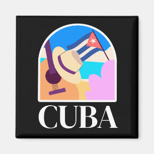 Cuba Flagga Salsa Vintage Magnet