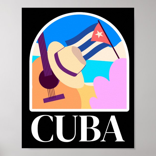 Cuba Flagga Salsa Vintage Poster (Framsidan)