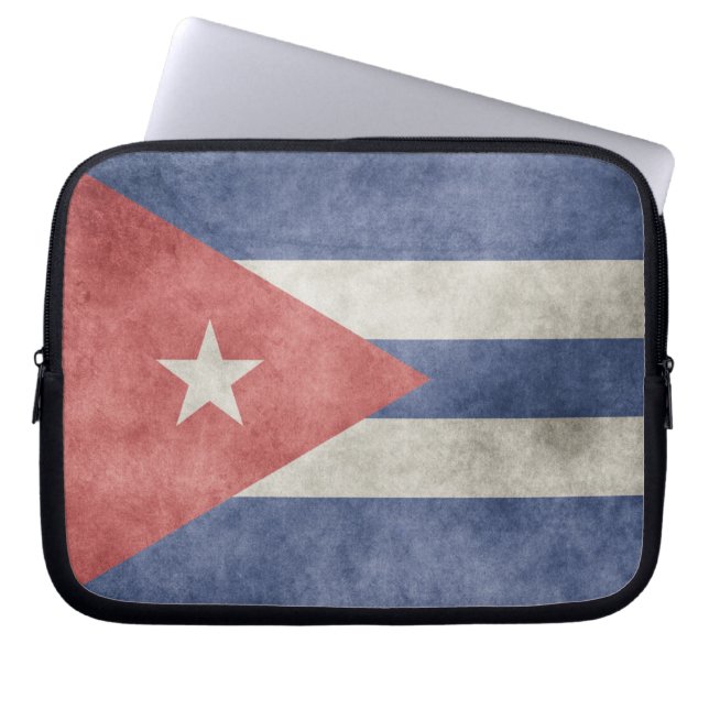 Cuba Grunge Flagga Laptop Sleeve (Framsidan)
