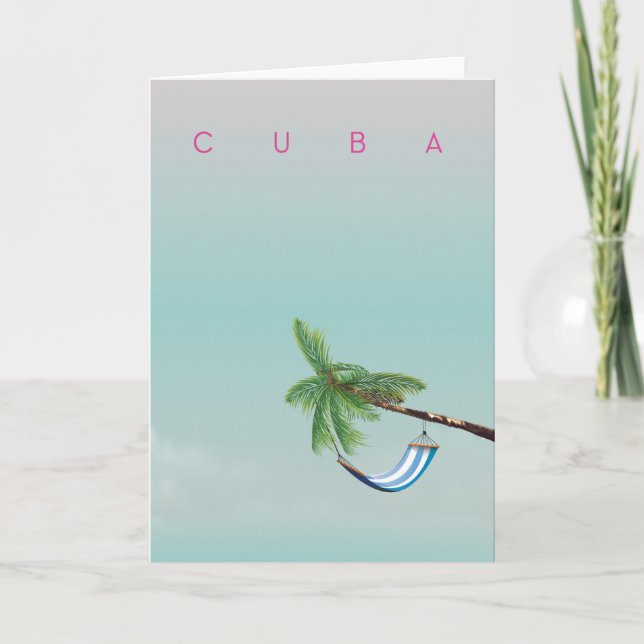 Cuba Hängmatta Vintage semestertryck. Helgkort (Framsida)