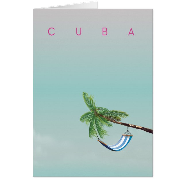 Cuba Hängmatta Vintage semestertryck. OBS Kort (Framsidan)
