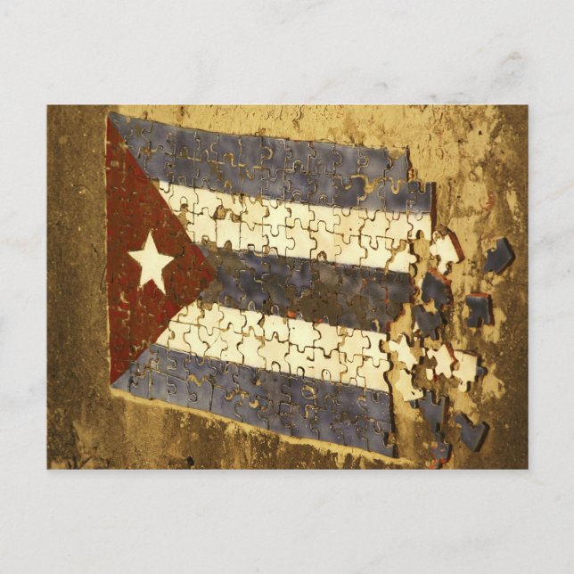 CUBA, Havana. Mosaikpuzzel i flagga i Vykort (Framsida)