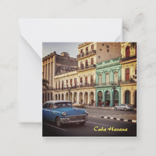 Cuba Havana Vintage Classic Car Cityscape Anteckningskort