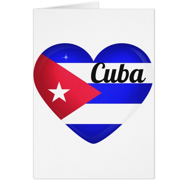 Cuba Heart Flagga Hälsningskort (Framsidan)