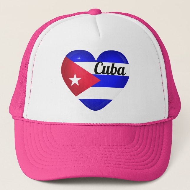 Cuba Heart Flagga Keps (Framsida)