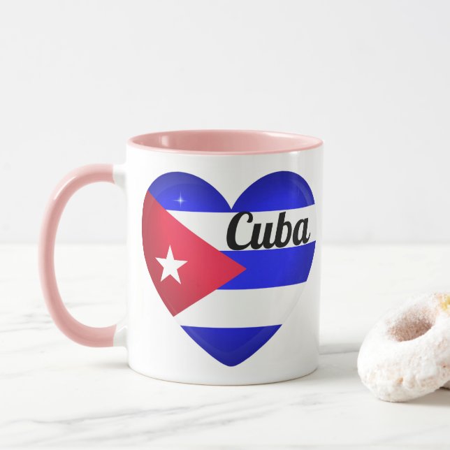Cuba Heart Flagga Mugg (Med munk)