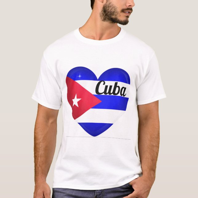 Cuba Heart Flagga Tröja (Framsida)