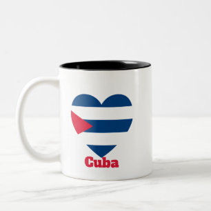 Cuba Heart Flagga Två-Tonad Mugg