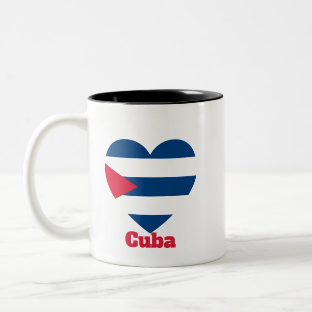 Cuba Heart Flagga Två-Tonad Mugg (Vänster)