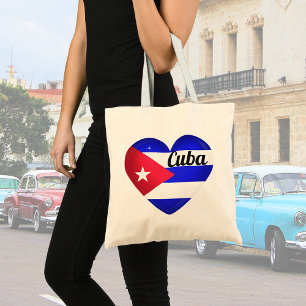 Cuba Heart Flagga Tygkasse