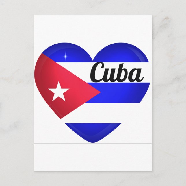 Cuba Heart Flagga Vykort (Framsida)