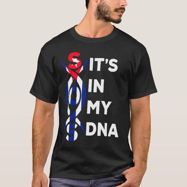 Cuba It's In My DNA Cuban Flag Pride Freedom T Shirt (Framsida)