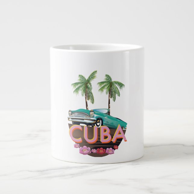 Cuba Klassisk Bil logotyp Jumbo Mugg (Framsidan)