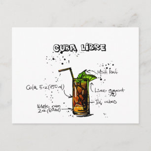 Cuba Libre Cocktail Vykort