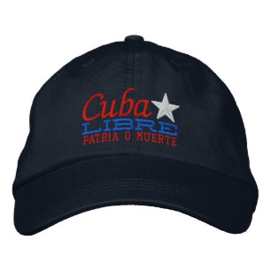 Cuba Libre Motto Embroidery Broderad Keps
