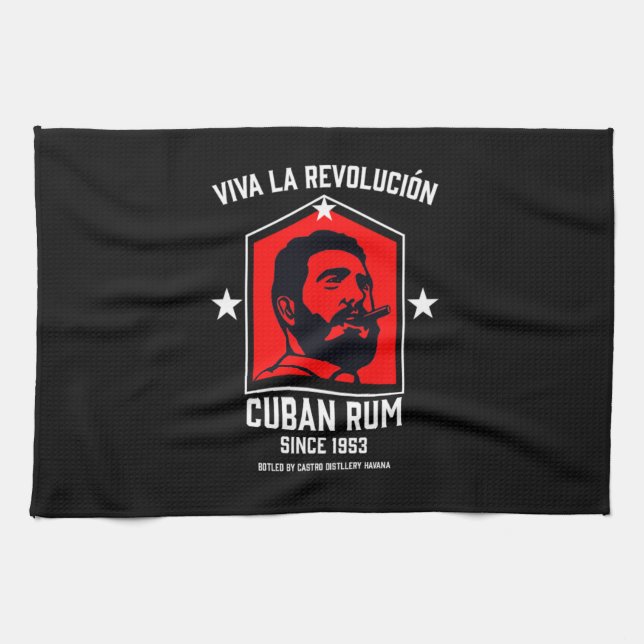 Cuba Libre Rum Drinkers Revolution Kökshandduk (Horisontell)