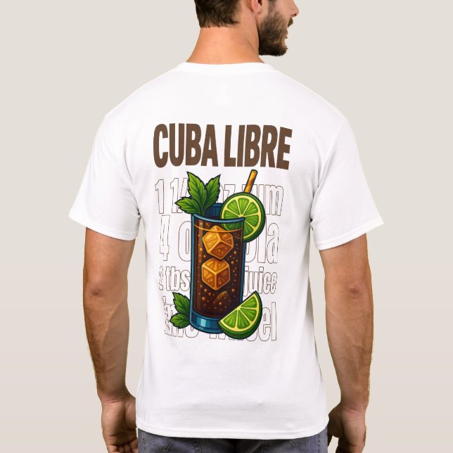 Cuba Libre T-Shirt – Classic Rum & Cola Cocktail (Baksida)