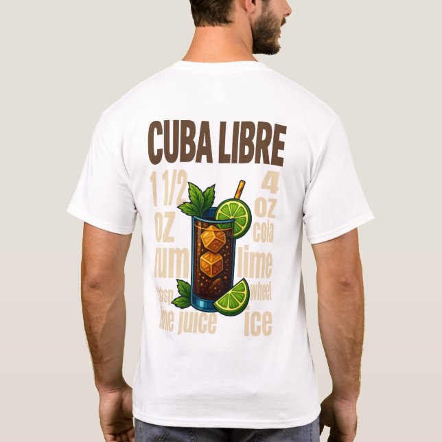 Cuba Libre T-Shirt – Classic Rum & Cola Cocktail (Baksida)